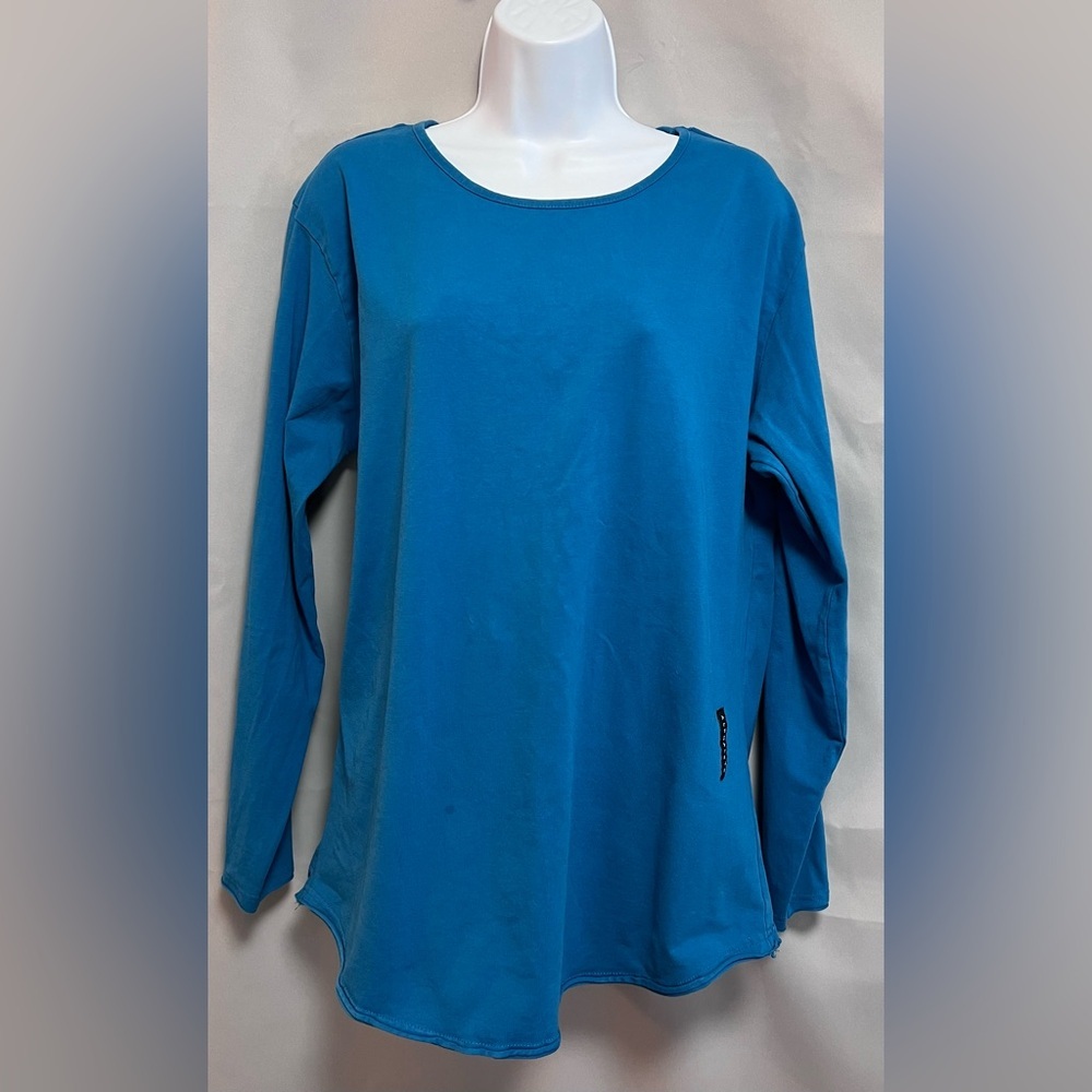 Alphalete Lifestyle Fit Lightweight Blue  Womens Long Sleeve‎ Workout Tee Large